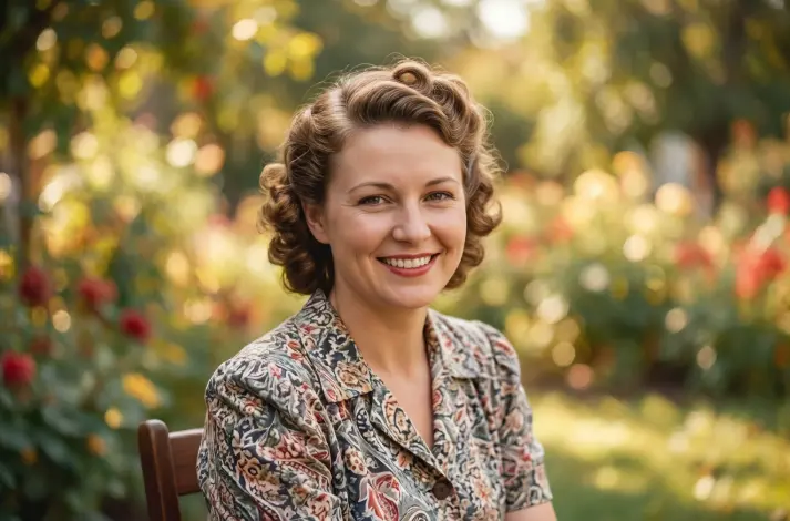 由 Seedream AI 增强的复原与上色黑白复古人像。