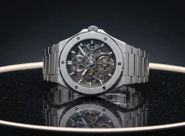 A luxury product shot with realistic reflections rendered by Google Imagen 4.
