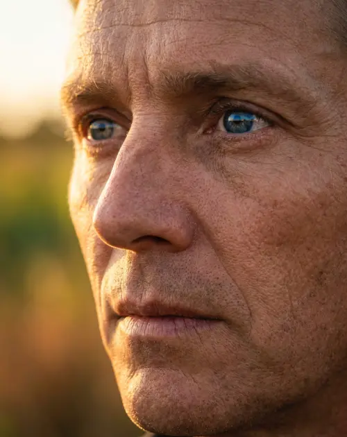 由 Flux AI 图像生成器增强光影效果的人像照片。