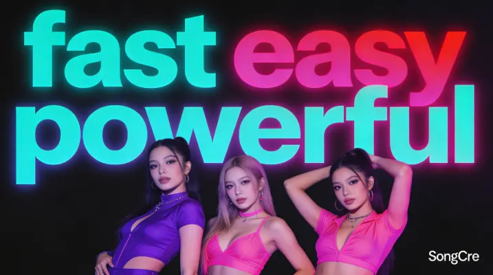 SongCre fun sound effects generator app with purple pink gradient