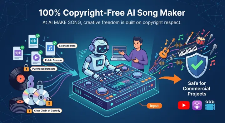 AI song copyright safety illustration