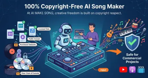 AI song copyright safety illustration