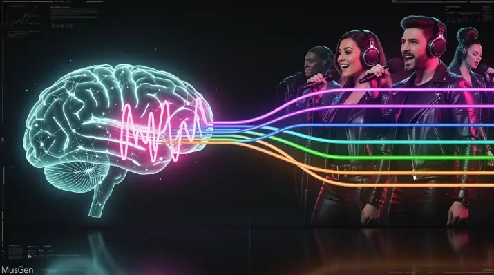 音楽トラックのボーカル周波数と伴奏周波数を分析して分離する AI ディープラーニングモデル