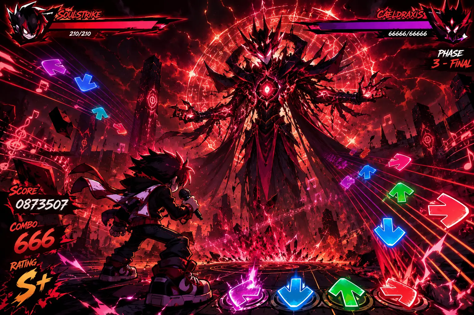 AI FNF song maker generating the hardest FNF song with high BPM battle track for boss fights