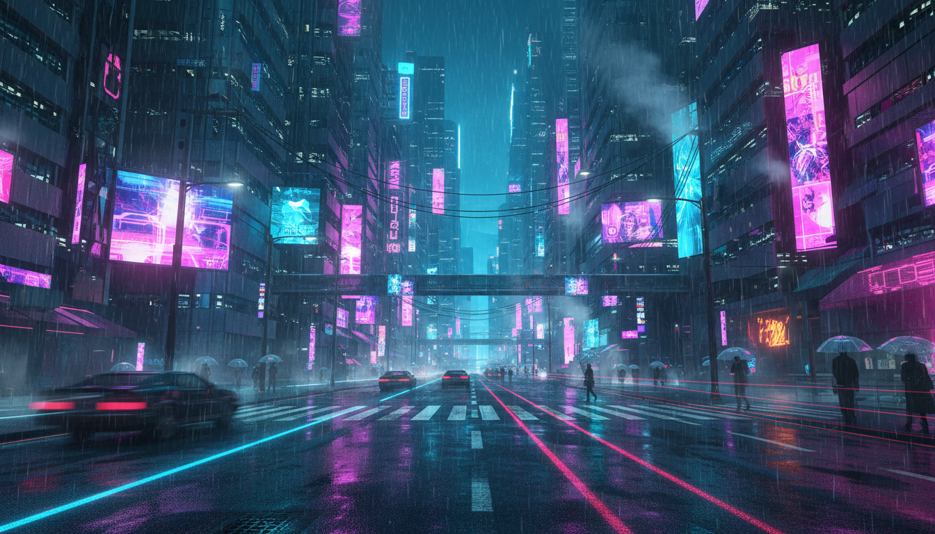 Music video maker example for city night photos.