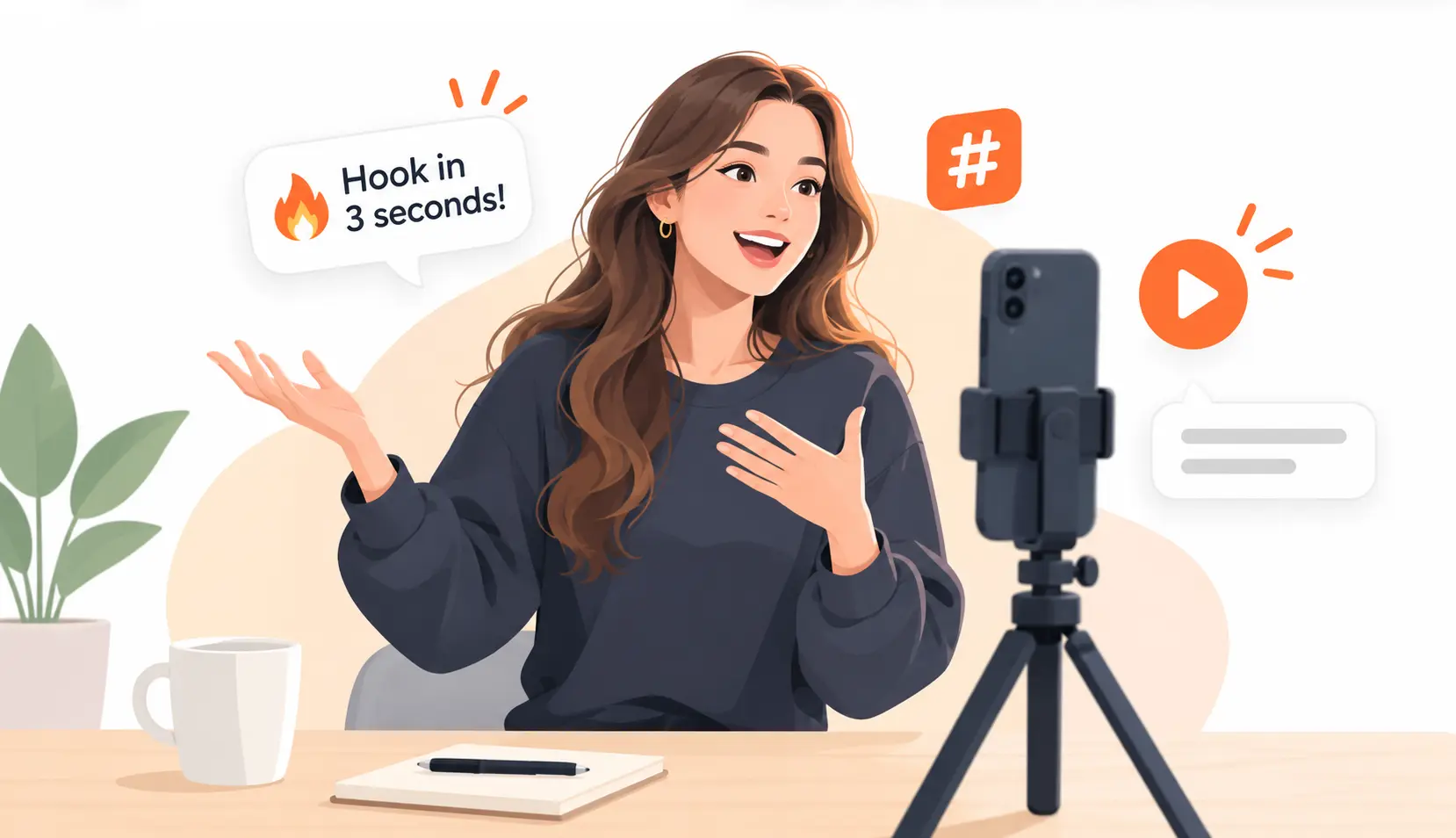 Short-form video creator generating TikTok captions for daily videos.