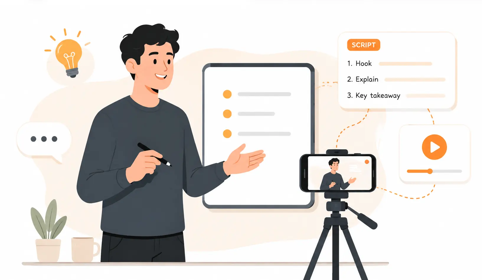 Coach or educator turning a TikTok caption into a talking script.