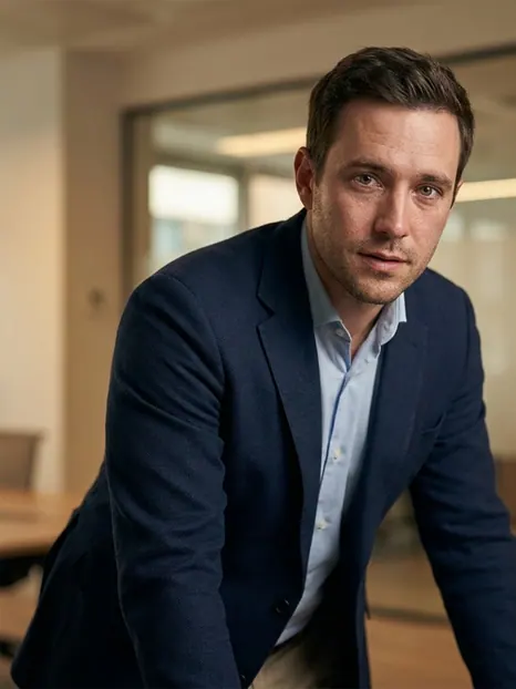 Corporate Desk studio-quality AI headshot example