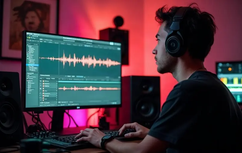 Songwriter developing an unfinished song idea with an AI music extender