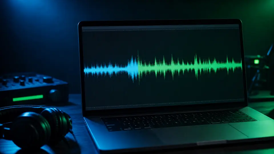 Longer waveform after the AI music extender generates a new section