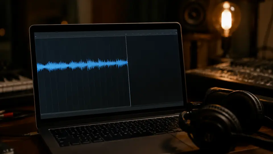 Short demo waveform before the AI music extender adds new music