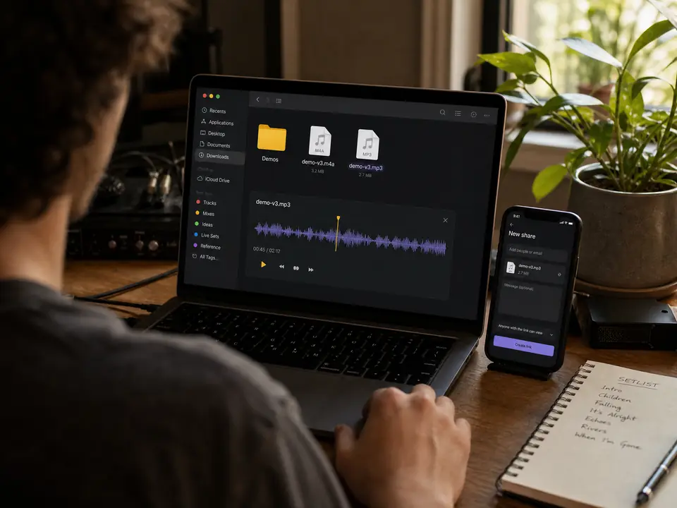 Musician sending an MP3 demo after converting from M4A