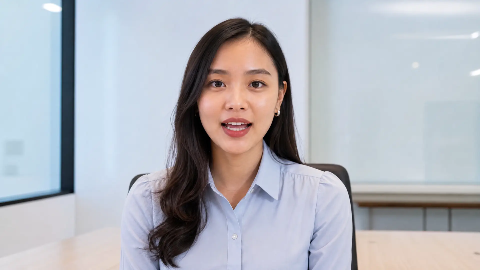 自然な会話の口の動きがある面接風リップシンクの例