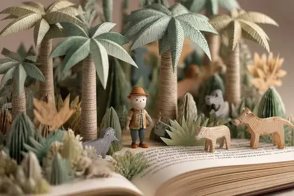 3D Pop-Up Book Illustration