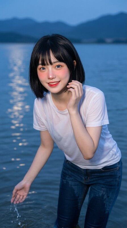 Playful Freeze-Frame of Moonlit Waters