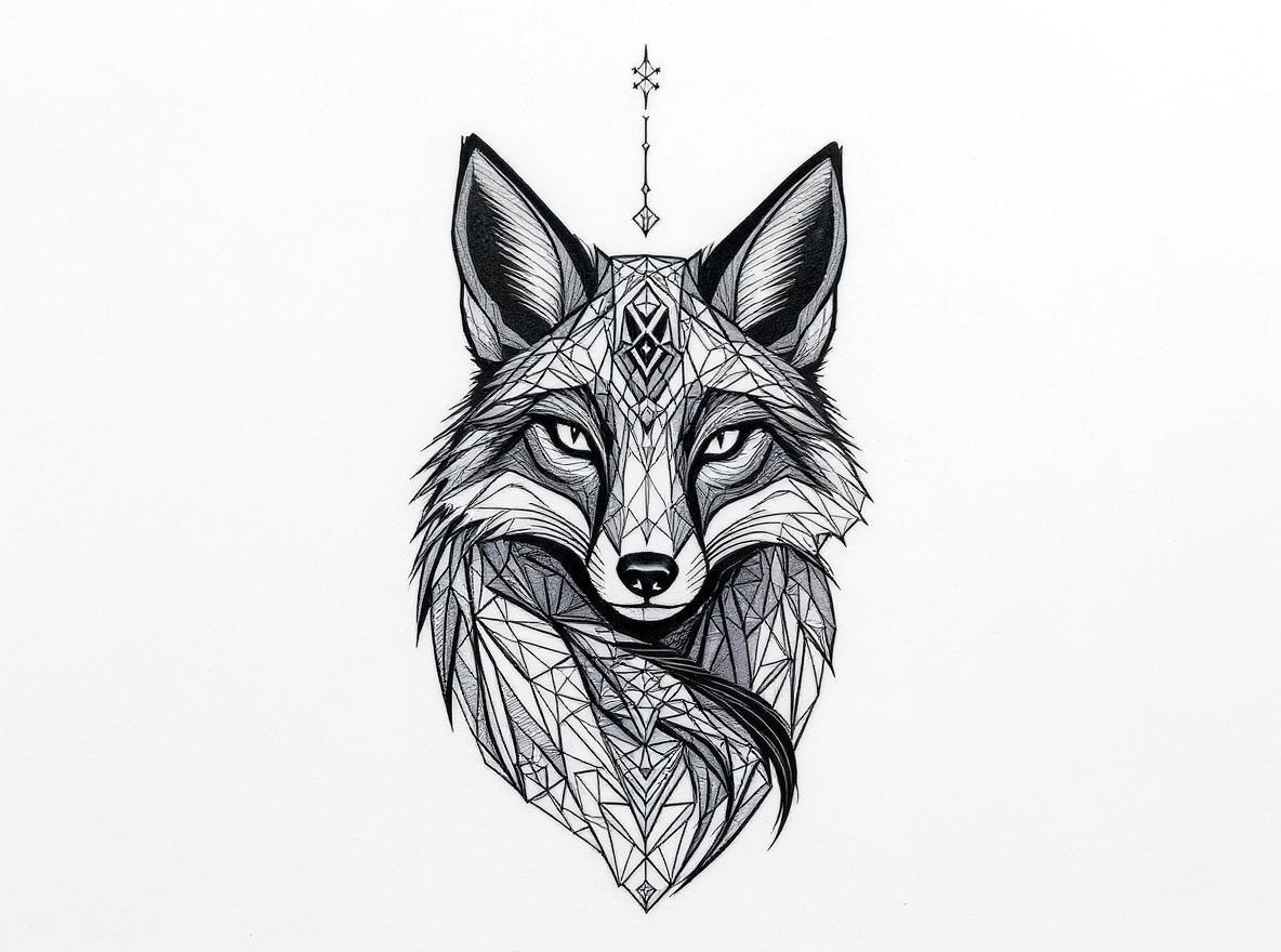 Geometric Fox Tattoo