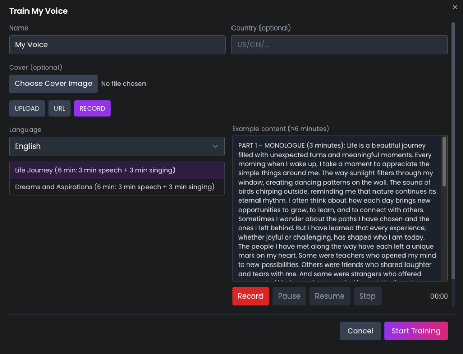 Graphic illustrating the process of creating an AI song cover with AIMakeSong.